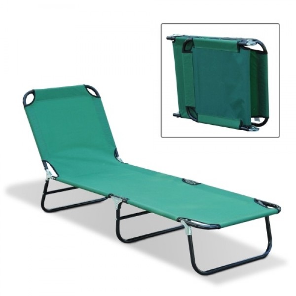 Portable Folding Adjustable Sun Beach Lounger / Camping Cot