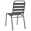 Stackable Outdoor Chairs 2 pcs Steel Gray