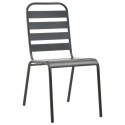 Stackable Outdoor Chairs 2 pcs Steel Gray