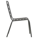 Stackable Outdoor Chairs 2 pcs Steel Gray