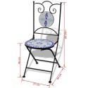 3 Piece Bistro Set Ceramic Tile Blue and White