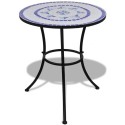 3 Piece Bistro Set Ceramic Tile Blue and White