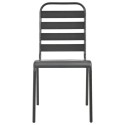 Stackable Outdoor Chairs 2 pcs Steel Gray