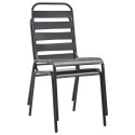 Stackable Outdoor Chairs 2 pcs Steel Gray