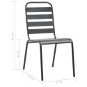 Stackable Outdoor Chairs 2 pcs Steel Gray