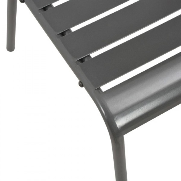 Stackable Outdoor Chairs 2 pcs Steel Gray