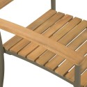 Stackable Outdoor Chairs 2 pcs Solid Acacia Wood and Steel