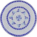 Mosaic Table 23.6" Blue and White