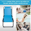 4-Position Reclining Beach Chair Chaise Lounge Folding Chair - Light Blue