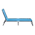 4-Position Reclining Beach Chair Chaise Lounge Folding Chair - Light Blue