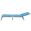 4-Position Reclining Beach Chair Chaise Lounge Folding Chair - Light Blue