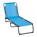 4-Position Reclining Beach Chair Chaise Lounge Folding Chair - Light Blue