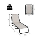 3-Position Reclining Beach Chair Chaise Lounge Folding Chair - Cream White