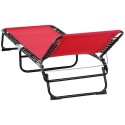 4-Position Reclining Beach Chair Chaise Lounge Folding Chair with Comfort Ergonomic Design - Wine Red