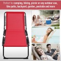 4-Position Reclining Beach Chair Chaise Lounge Folding Chair with Comfort Ergonomic Design - Wine Red