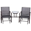 2 Person Outdoor Sling Fabric Double Glider Rocker Chair with Table