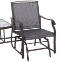 2 Person Outdoor Sling Fabric Double Glider Rocker Chair with Table