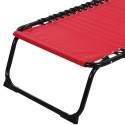 4-Position Reclining Beach Chair Chaise Lounge Folding Chair with Comfort Ergonomic Design - Wine Red