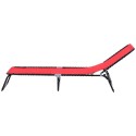 4-Position Reclining Beach Chair Chaise Lounge Folding Chair with Comfort Ergonomic Design - Wine Red