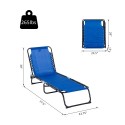 4-Position Reclining Beach Chair Chaise Lounge Folding Chair - Navy Blue