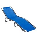 4-Position Reclining Beach Chair Chaise Lounge Folding Chair - Navy Blue