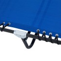 4-Position Reclining Beach Chair Chaise Lounge Folding Chair - Navy Blue