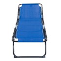 4-Position Reclining Beach Chair Chaise Lounge Folding Chair - Navy Blue