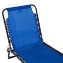 4-Position Reclining Beach Chair Chaise Lounge Folding Chair - Navy Blue