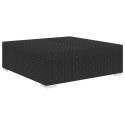 Sectional Footrest with Cushion Poly Rattan Black