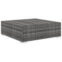 Sectional Footrest with Cushion Poly Rattan Gray