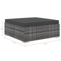 Sectional Footrest with Cushion Poly Rattan Gray