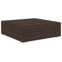 Sectional Footrest with Cushion Poly Rattan Brown