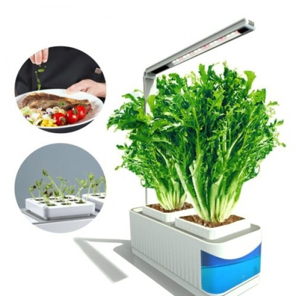 Multifunctional Smart Indoor Herb Gardening Planter Kit Hydroponic Growing System with LED Plant Grow Light AC100-240V