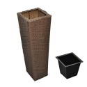 3 Rattan Flower Pots Red