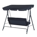 Steel Outdoor Slight Fabric Porch Swing Lounge Chair 3 Person with Adjustable Weather-Resistant Canopy &amp; Durable Build