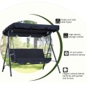 Steel Outdoor Slight Fabric Porch Swing Lounge Chair 3 Person with Adjustable Weather-Resistant Canopy &amp; Durable Build