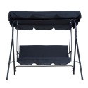 Steel Outdoor Slight Fabric Porch Swing Lounge Chair 3 Person with Adjustable Weather-Resistant Canopy &amp; Durable Build