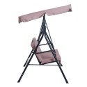 Steel Outdoor Porch Swing Lounge Chair 3 Person with Top Canopy