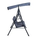 Steel Outdoor Porch Swing Lounge Chair 3 Person with Top Canopy