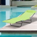 Adjustable-Level Chaise Sun Lounge Chair for Beach Patio or Deck