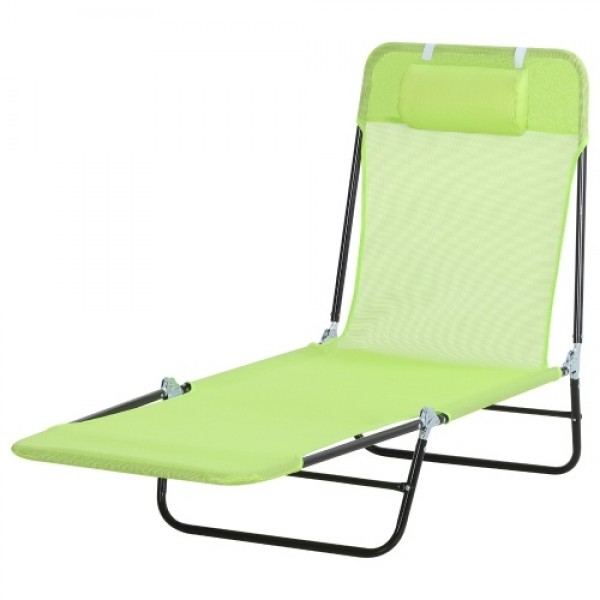 Adjustable-Level Chaise Sun Lounge Chair for Beach Patio or Deck