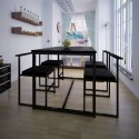  5-part dining table + 4 chairs Black