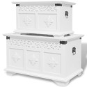 Two Piece Storage Chest Set White