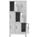 Locker Cabinet with 9 Compartments Steel 35.4"x17.7"x70.9" Gray