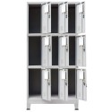 Locker Cabinet with 9 Compartments Steel 35.4"x17.7"x70.9" Gray