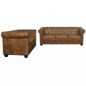  2 and 3-seater Chersterfield Sofas Set Brown