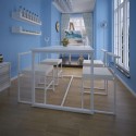  5-part dining table + 4 chairs White