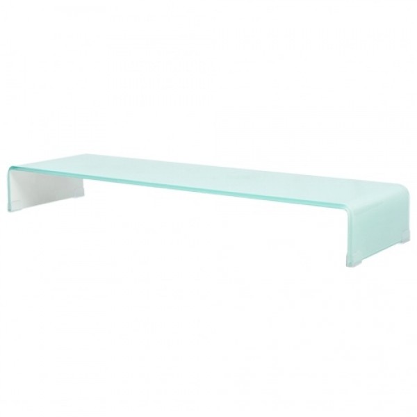 Mobile / Boost White Glass TV Stand 100x30x13 cm