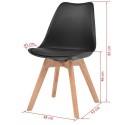 Dining chairs 2 units artificial leather and black wood