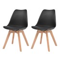 Dining chairs 2 units artificial leather and black wood